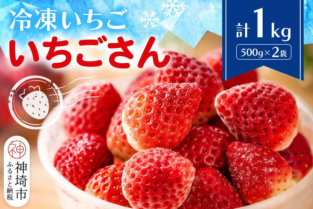 冷凍いちご(いちごさん)1kg(500g×2)【佐賀県 いちごさん 冷凍いちご 新鮮 果実 加工 甘さ 香り デザート スムージー ソース】(H116229)