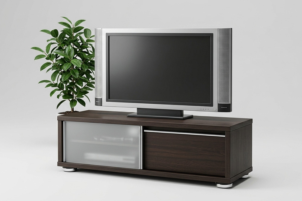 ストーム 120 PZボード BR【ブラウン 完成品 テレビ台 TV台 収納 シンプル リビング】(H062357)