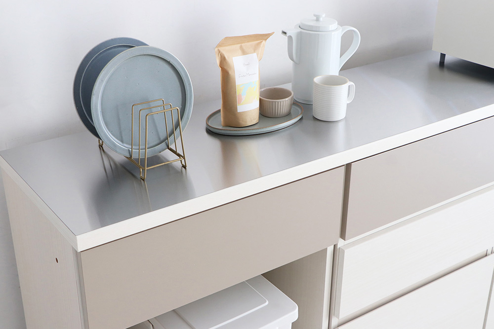 【東馬家具】クラージュ160組合せ_60ダスト引出+60チェスト+40OP引出+160天板ステン【キッチンカウンター キッチン リビング 収納 国産 シンプル ふるさと納税】(H060679)