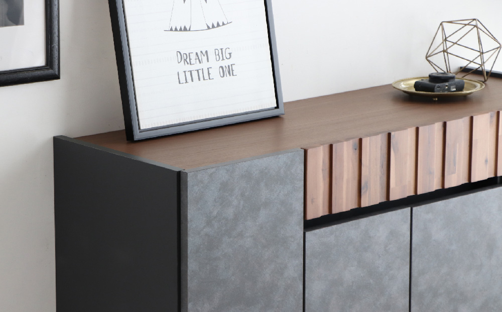 【東馬家具】クリート SB 120 CL【美しさ モダン 空間作り ワンランク上 贅沢 アカシア材 コンクリート調 完成品 脚のみ取付】(H060620)