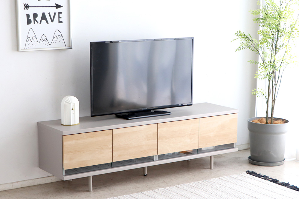 【東馬家具】カクトTV 150 NA【テレビ台 北欧 リビング 収納 おしゃれ 国産】(H060695)