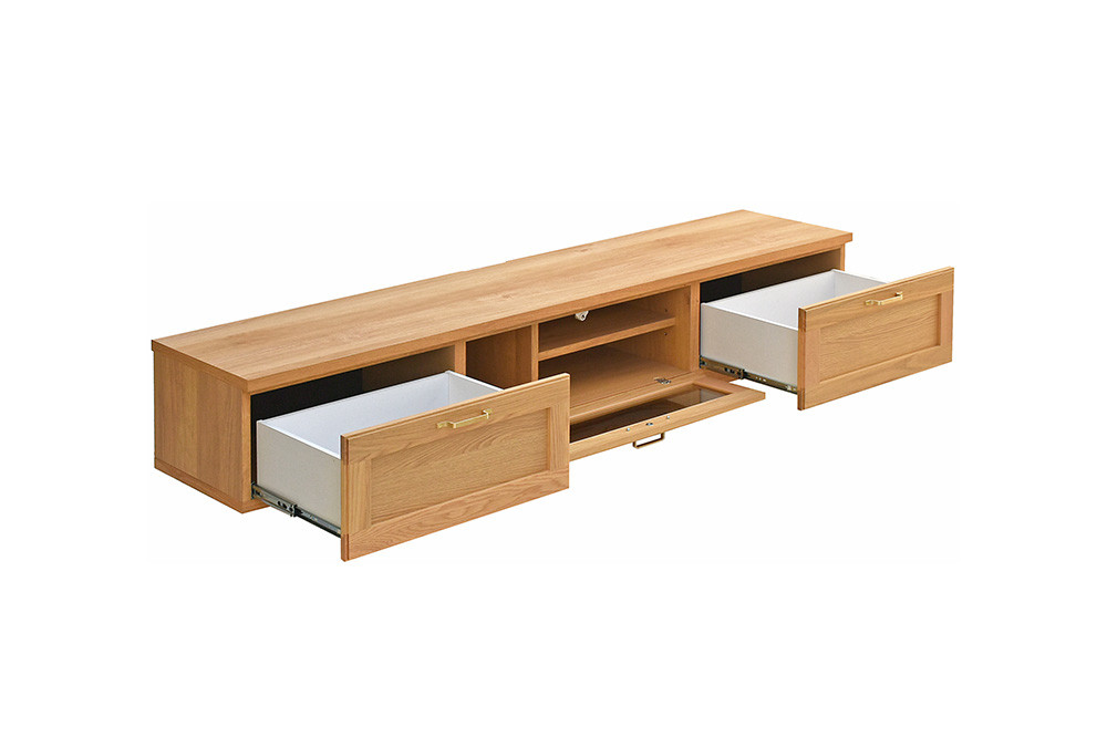 ビルネ 180 TVボード NA【ナチュラル 完成品 真鍮 テレビ台 木製 高級感 リビング収納】(H062378)