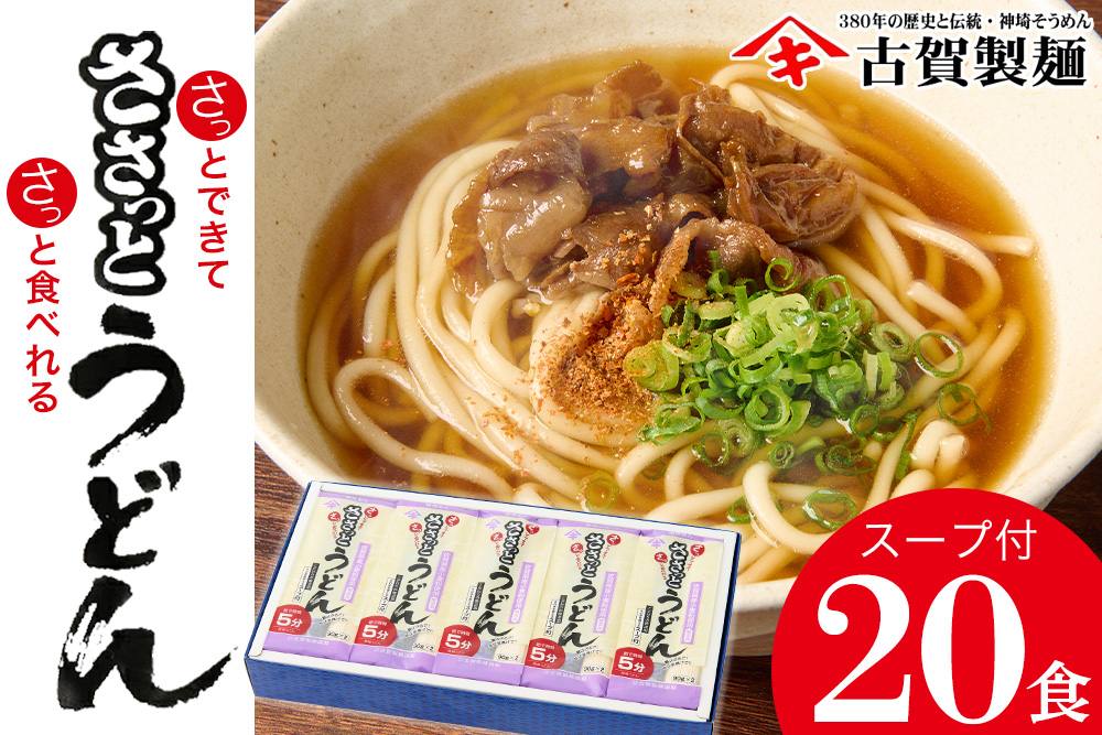 さっとできてさっと食べられる ささっとうどん 10入 【うどん 乾麺 佐賀県産 簡単】(H014139)