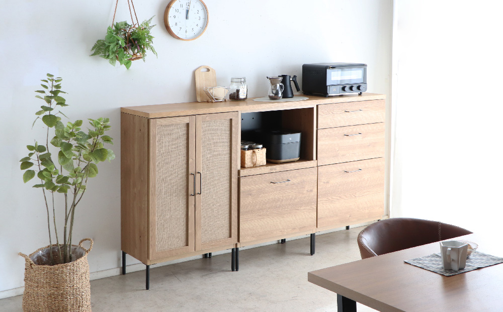 【東馬家具】TMフォカス 麻扉+60OP引出+60チェスト+180天板SN+脚3セット【収納棚 シャビー調 木目 おしゃれ 飾り棚 完成品 脚・取っ手のみ取付】(H060627)