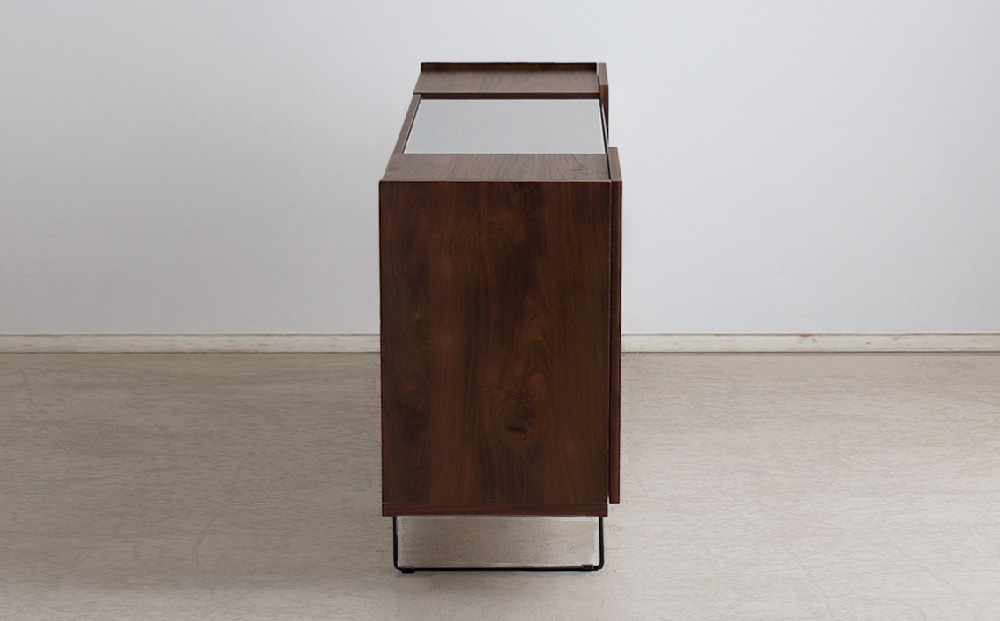 【東馬家具】アトリス SB 150 BR【コレクション ガラスケース キャビネット 木目 高級感 シンプル 和室 洋室 ショーケース 収納力 リビング 完成品 脚のみ取付】(H060623)