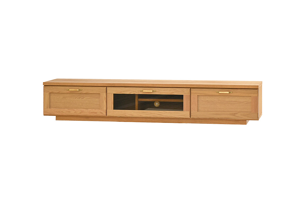 ビルネ 180 TVボード NA【ナチュラル 完成品 真鍮 テレビ台 木製 高級感 リビング収納】(H062378)