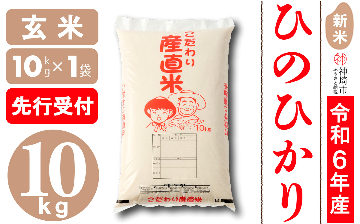 【令和6年産 新米先行受付】ひのひかり 玄米 10kg【さが 佐賀の米 米 お米 コメ 玄米 おいしい ランキング 人気 国産 ブランド 地元農家】(H061259)