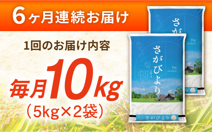 【令和7年産】【全6回定期便】さがびより 計60kg（5kg✕2袋） 吉野ヶ里町/増田米穀 [FBM007]