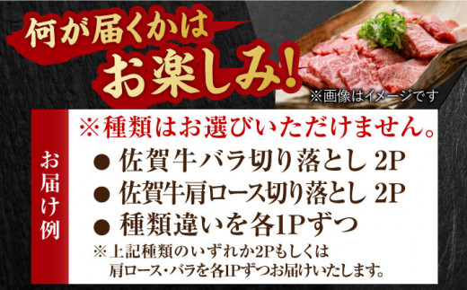 艶さし！ 佐賀牛 焼肉用 切り落とし 1kg（500g×2P）肩ロースorバラ 吉野ヶ里町 [FDB049]