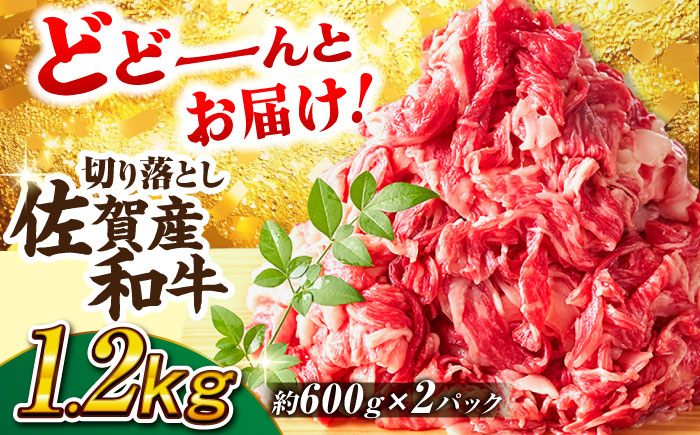 【不揃い訳あり・部位おまかせ】佐賀産和牛 切り落とし 肩orバラ 計1.2kg（600g×2） 吉野ヶ里町 [FDB001]