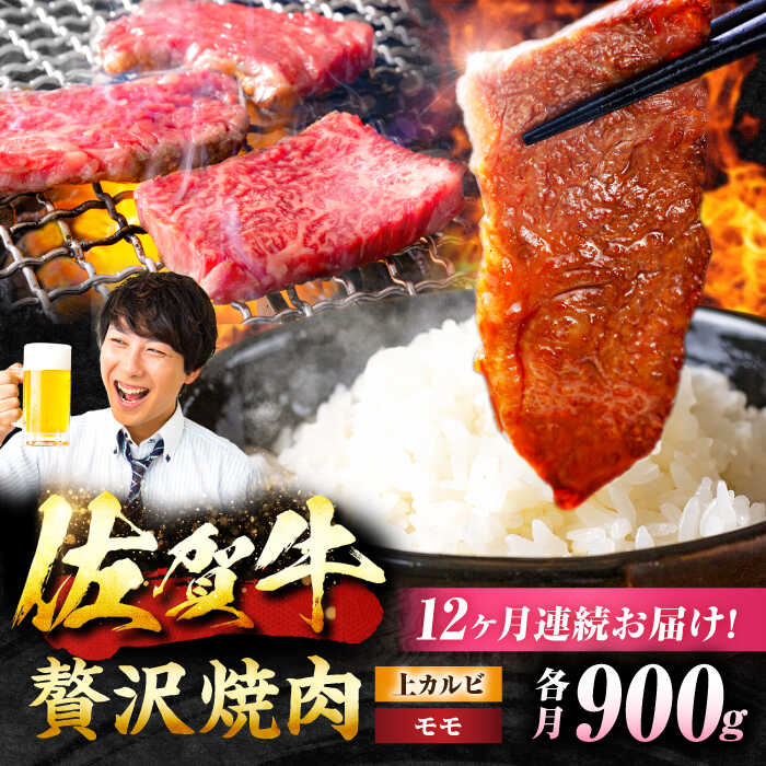 【12回定期便】 佐賀牛 焼肉満喫セット モモ 上カルビ 総計10.8kg 吉野ヶ里町/NICK’S MEAT [FCY037]