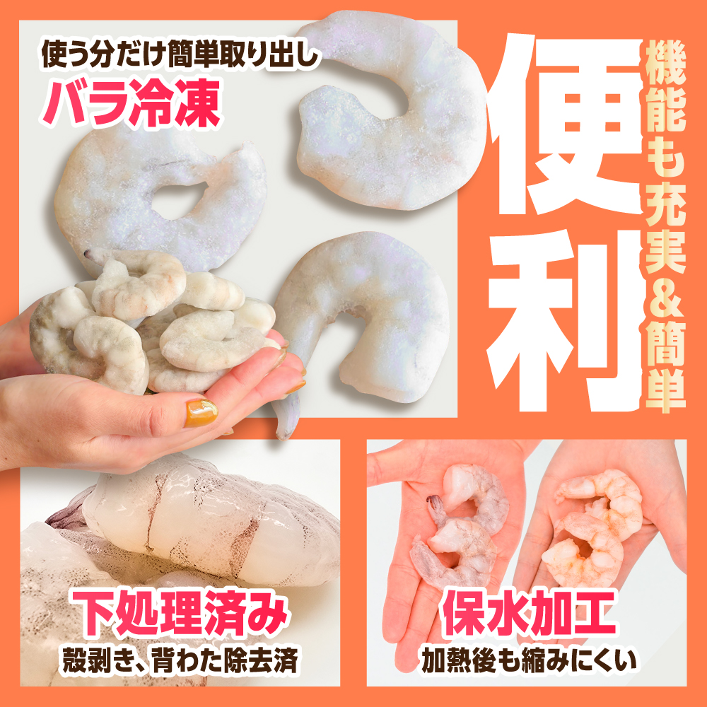 【全12回定期便】背ワタ除去済み！ぷりぷりむきえび 計12kg（500g×2袋×12回）吉野ヶ里町/EBI研究所 [FDE004]