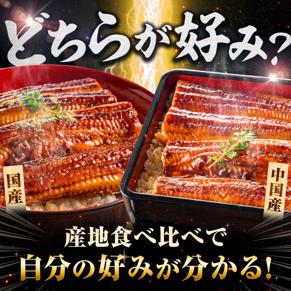 【国産/中国産】うなぎ蒲焼 食べ比べセット 2尾 計380g（160g×1/220g×1）吉野ヶ里町/株式会社フジマキ うなぎ ウナギ 蒲焼 [FDM001]