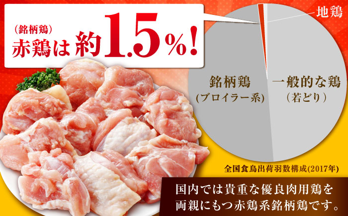 【1.5kg×24回定期便】赤鶏「みつせ鶏」もも切身（バラ凍結）1.5kg（300gｘ5袋）吉野ヶ里町/ヨコオフーズ [FAE200]