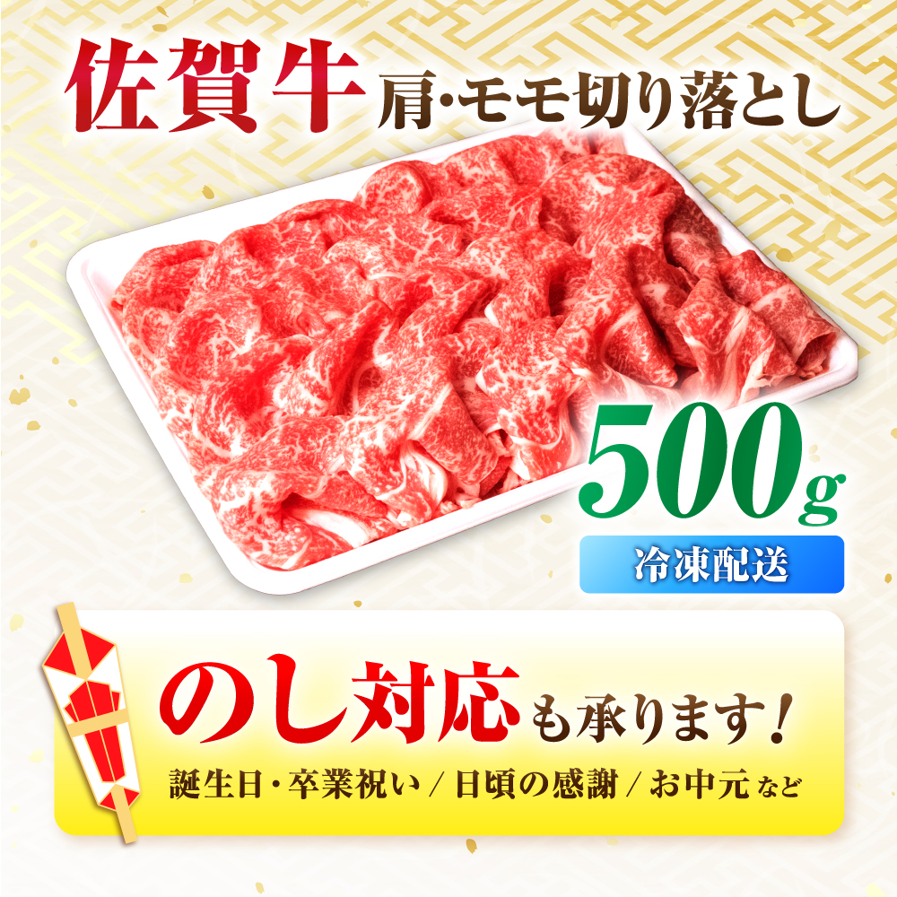 【7営業日以内発送！】 佐賀牛 肩・モモ切り落とし 500g 吉野ヶ里町/丸宗ミート [FDP019]