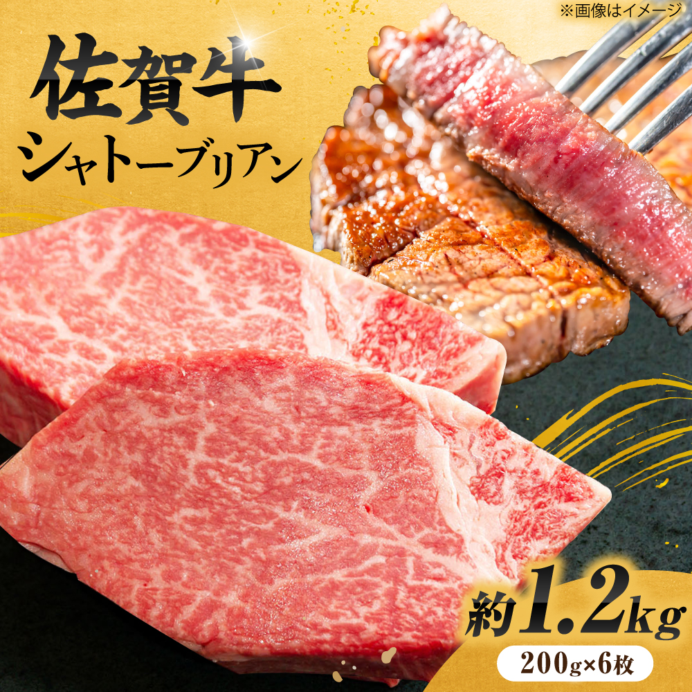 【最高級！とろける希少部位】 佐賀牛 シャトーブリアン 200g×6枚 総量1.2kg 吉野ヶ里町/やま田商店 [FCH024]