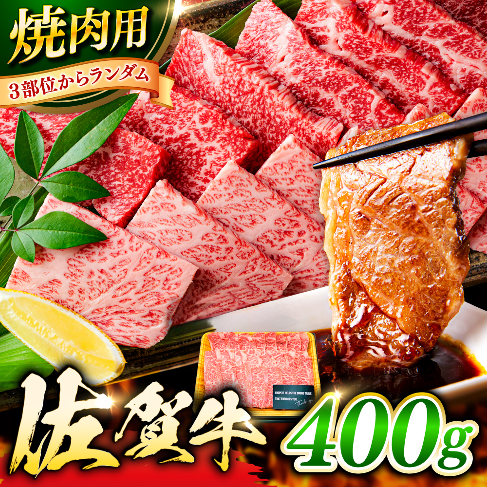 艶さし！ 佐賀牛 焼肉用（バラor肩orモモのいずれか1種） 400g 吉野ヶ里町 [FDB076]