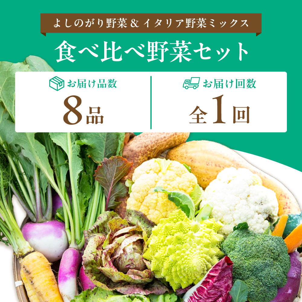 【8品】「使いやすい野菜」×「珍しいイタリア野菜」食べ比べセット【吉野ヶ里あいちゃん農園】[FAA025]