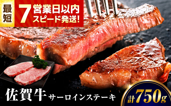 【7営業日以内発送！】 佐賀牛 サーロインステーキ 750g(250g×3) 吉野ヶ里町/丸宗ミート [FDP029]