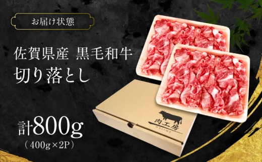 佐賀県産 黒毛和牛 切り落とし 800g 吉野ケ里町 / 株式会社一 [FEA002]