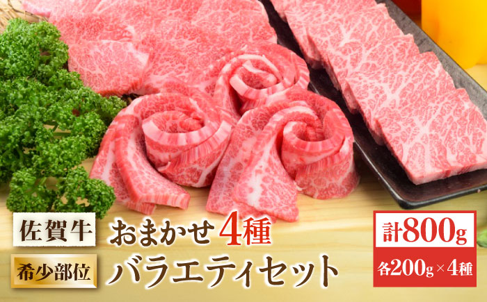 【希少部位で焼肉を堪能！】 A4 A5 佐賀牛希少部位おまかせ4種バラエティセット800g（4種×200g）【ミートフーズ華松】 [FAY041]