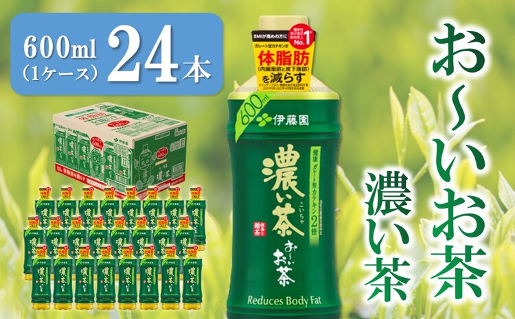 おーいお茶濃い茶 600ml×24本(1ケース)【伊藤園 お茶 緑茶 濃い 渋み まとめ買い 箱買い ケース買い カテキン 2倍 体脂肪 備蓄 防災 熱中症】K071031