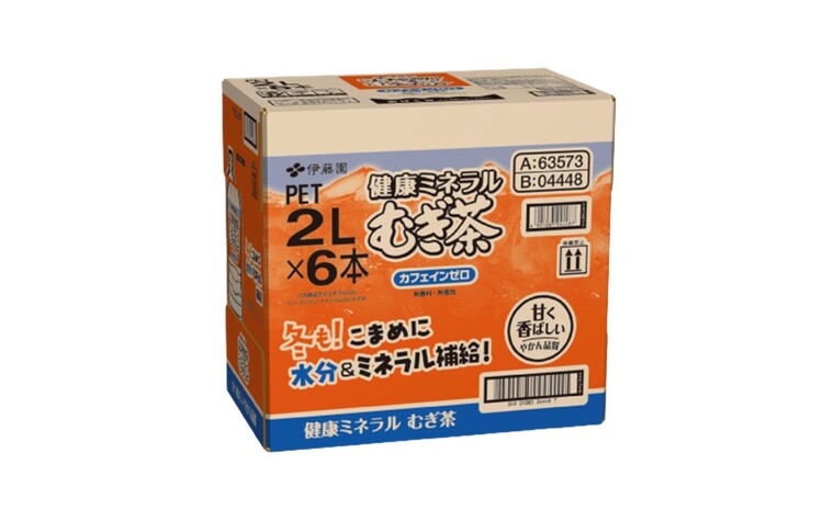 健康ミネラル麦茶 2L×6本(1ケース)【伊藤園 麦茶 むぎ茶 ミネラル ノンカフェイン カフェインゼロ 6本×1ケース 備蓄 防災 熱中症】K071033