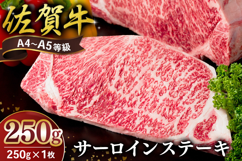 佐賀牛 サーロインステーキ 250g×1枚【霜降りサーロイン ステーキ用 贈答用 高級肉 濃厚 サシ 美味しい 絶品 やわらか クリスマス パーティー イベント お祝い ブランド肉】K030145