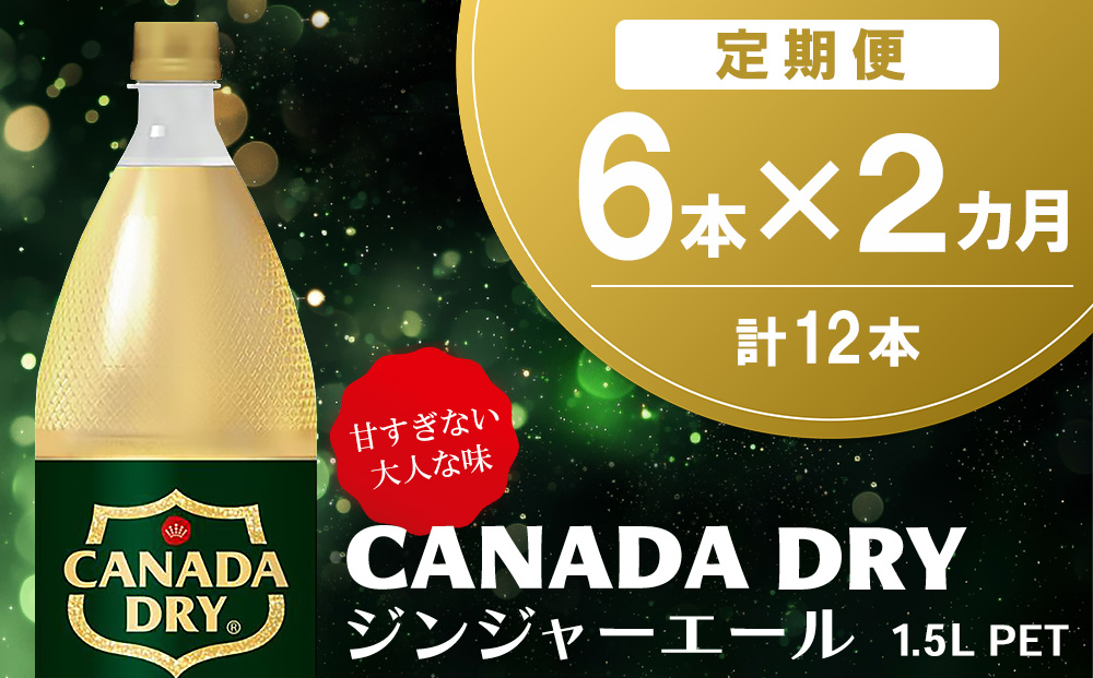 【2か月定期便】カナダドライ ジンジャーエール 1.5LPET (6本×2回)【ジンジャー 炭酸飲料 炭酸 1.5L 1.5リットル ペットボトル ペット シャンディガフ 刺激 気分爽快 イベント】K090491