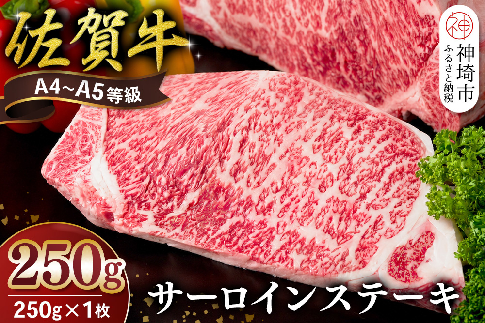 佐賀牛 サーロインステーキ 250g×1枚【霜降りサーロイン ステーキ用 贈答用 高級肉 濃厚 サシ 美味しい 絶品 やわらか クリスマス パーティー イベント お祝い ブランド肉】K030145