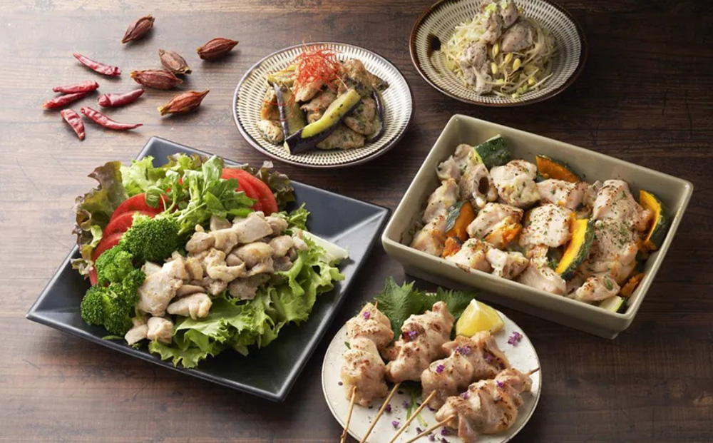 佐賀県産みつせ鶏 焼き三昧(5種)【焼き鳥 酒の肴 居酒屋 おつまみ 飲み会 塩焼 柚子胡椒焼き 黒胡椒焼き 七味焼き 塩こうじ漬け 低脂質 ヘルシー 旨味成分 柔らか 歯ごたえ】K059045