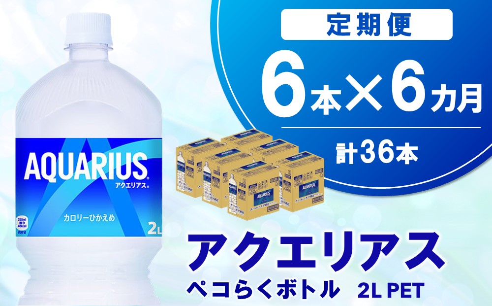 【6か月定期便】アクエリアス ペコらくボトル PET 2L (6本×6回)【アクエリ スポーツ飲料 夏バテ予防 水分補給 2L 2リットル ペットボトル ペット スポーツ イベント】C2-J090348