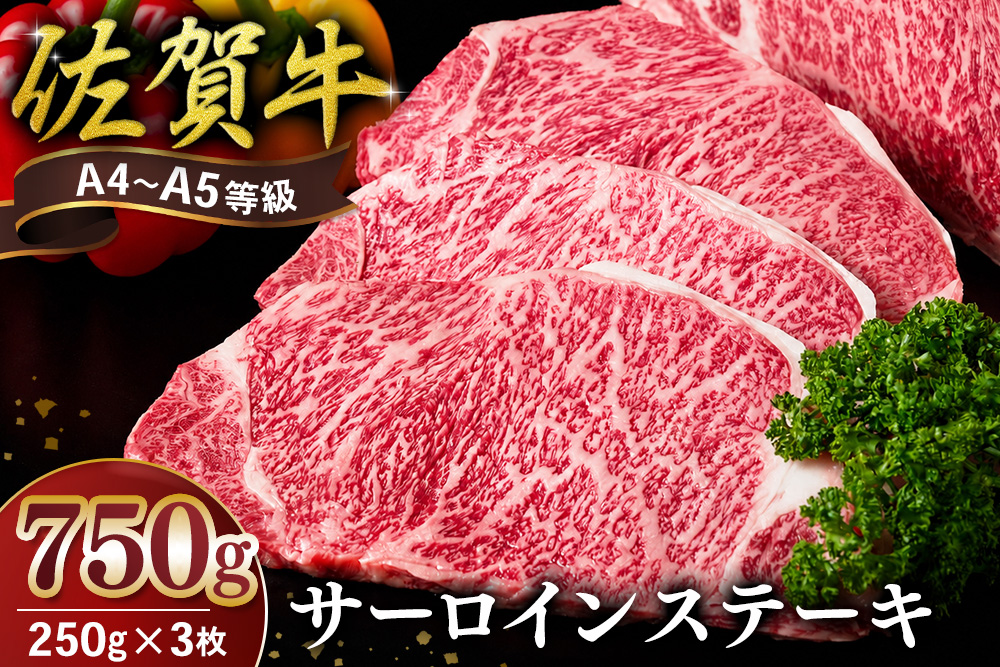 佐賀牛 サーロインステーキ 250g×3枚【霜降りサーロイン ステーキ用 贈答用 高級肉 濃厚 サシ 美味しい 絶品 やわらか クリスマス パーティー イベント お祝い ブランド肉】K030147