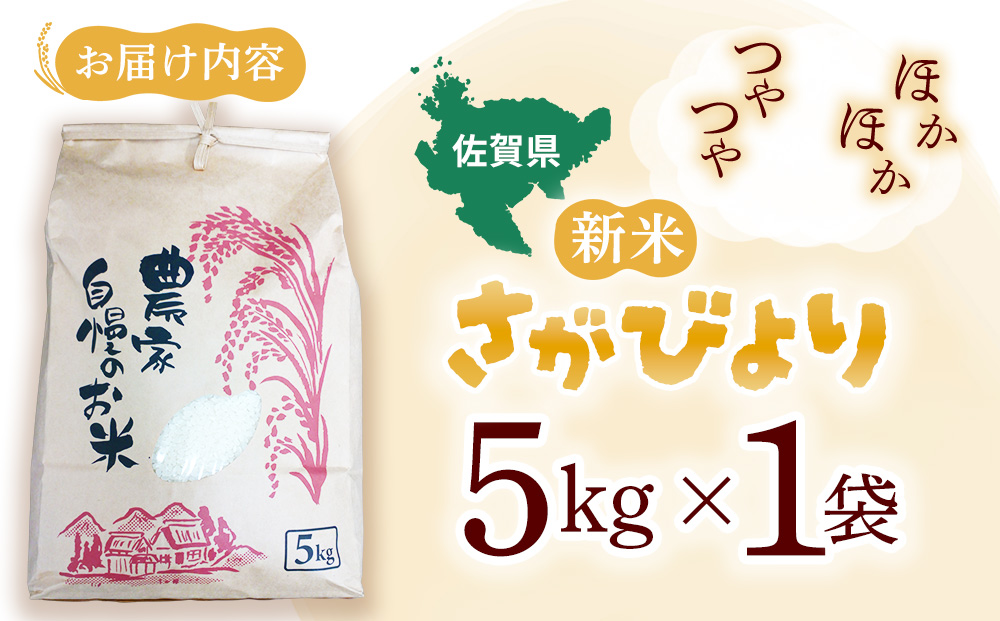 【連続特A受賞米】佐賀県基山町の米・令和6年産 新米 さがびより(精米)5kg〈生産者直送〉【米 ブランド米 特A 冷めても美味い 5kg ふるさと納税】A3-J094001