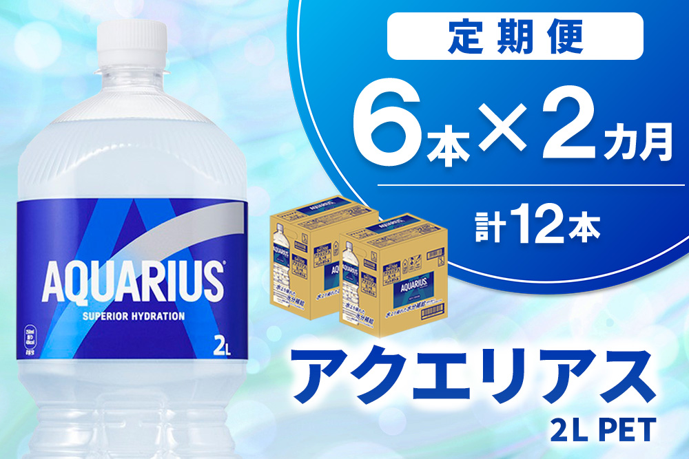 【2か月定期便】アクエリアス PET 2L (6本×2回)【アクエリ スポーツ飲料 夏バテ予防 水分補給 2L 2リットル ペットボトル ペット スポーツ イベント】K090495