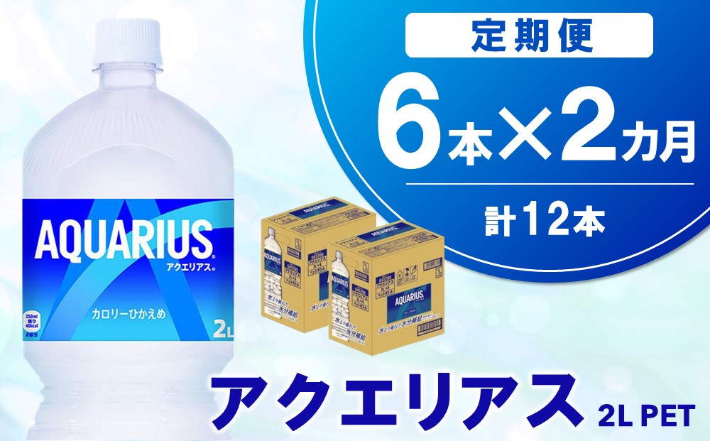 【2か月定期便】アクエリアス PET 2L (6本×2回)【アクエリ スポーツ飲料 夏バテ予防 水分補給 2L 2リットル ペットボトル ペット スポーツ イベント】A1-J090346