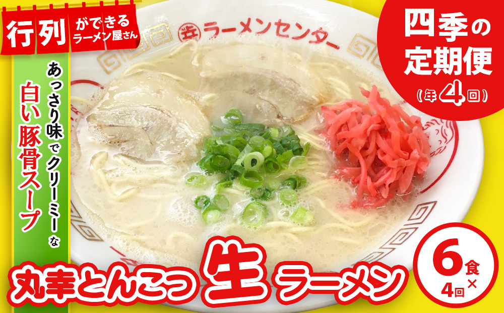 【年4回 四季の定期便】丸幸ラーメン(とんこつ生) 6食入り【ラーメン 生ラーメン とんこつ 豚骨スープ 九州とんこつ あっさり 行列】E1-J015305