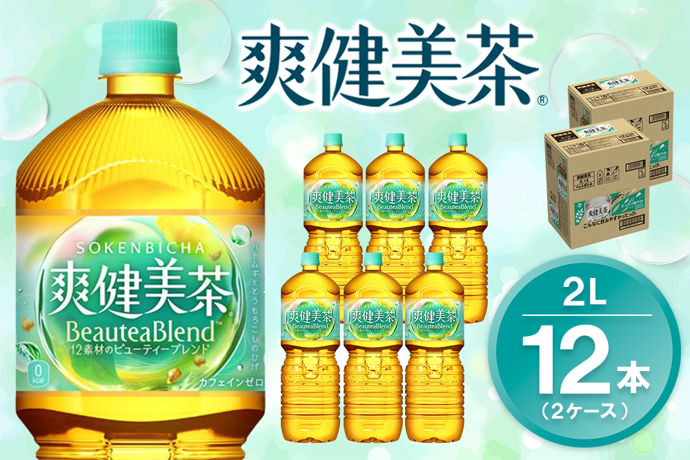 爽健美茶 2LPET (2ケース) 計12本【コカコーラ カフェインゼロ 香ばしい おいしい ブレンド茶 お茶 ハトムギ 玄米 大麦 ドクダミ ハブ茶 チコリー 麦芽 植物素材 飲料 ペットボトル 備蓄 防災 熱中症】K090157