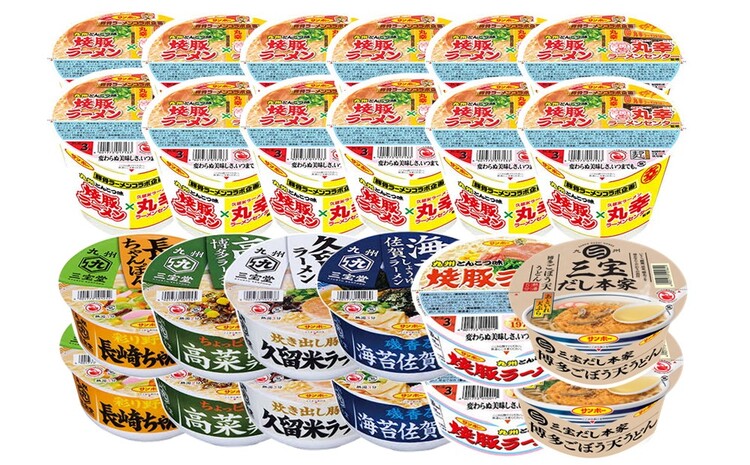 焼豚ラーメン×丸幸ラーメン・カップ麺詰合せ 計24食入(各1ケース