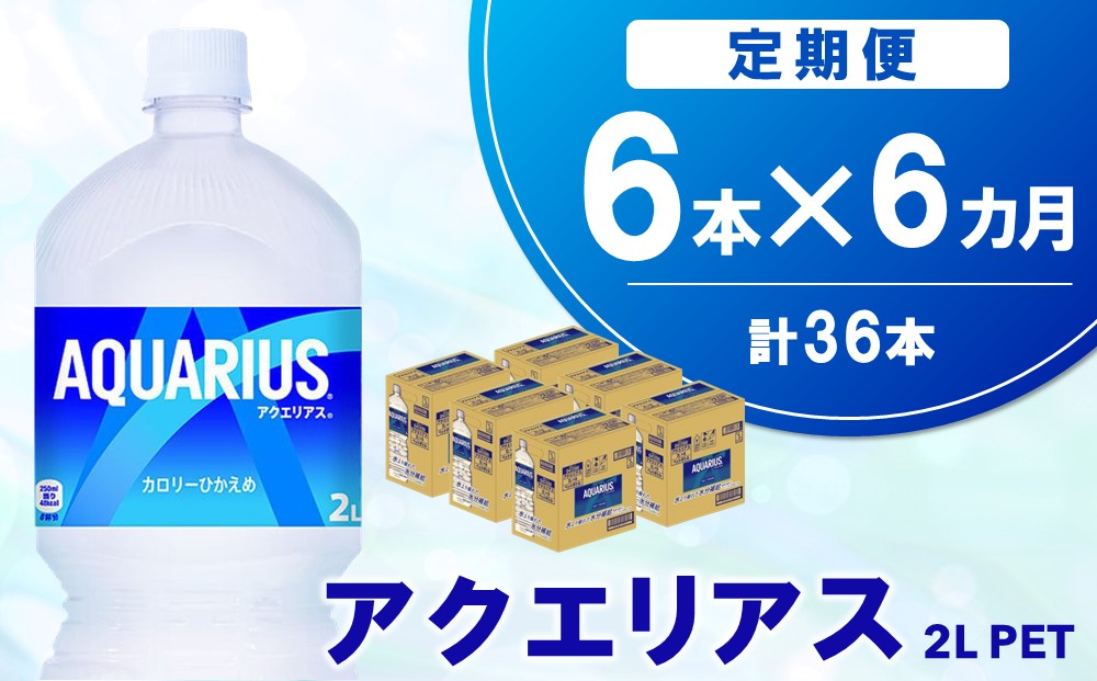 【6か月定期便】アクエリアス PET 2L (6本×6回)【アクエリ スポーツ飲料 夏バテ予防 水分補給 2L 2リットル ペットボトル ペット スポーツ イベント】C2-J090348