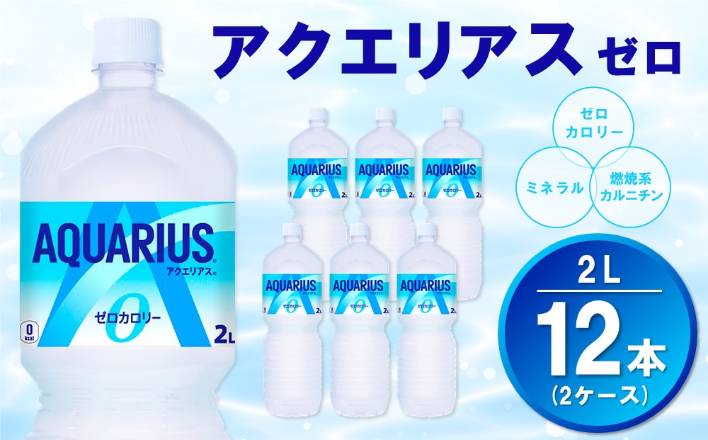 アクエリアス ゼロ PET 2L (2ケース) 計12本【コカコーラ アクエリ スポーツ飲料 夏バテ予防 水分補給 ダイエット 2リットル ペットボトル ペット スポーツ イベント】A1-J090035