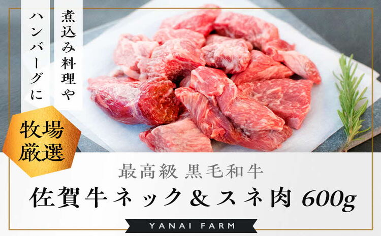 《佐賀牛》梁井 旨味たっぷり ネック＆スネ肉 600g【佐賀牛 スジ肉 赤身 コラーゲン ぷるぷる ほろほろ トロける スネ すね 煮込み料理 カレー シチュー 美味しい ブランド肉】 A3-J081005