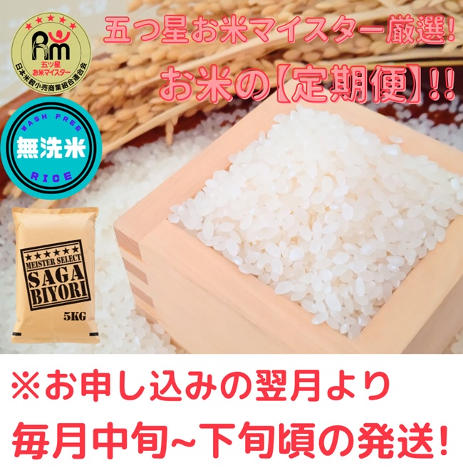 CI750_【５回定期便】無洗米さがびより１０kg（５ｋｇ×２袋）