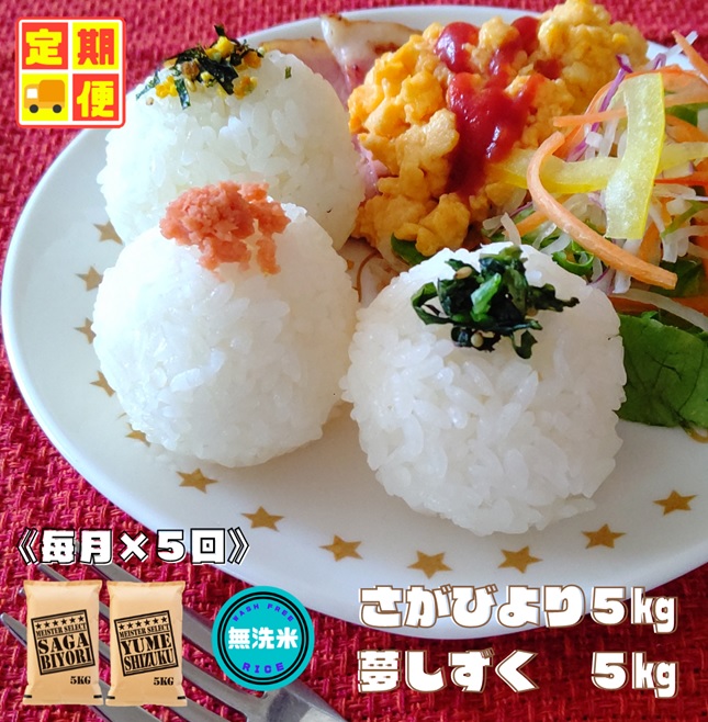 CI754_【無洗米食べ比べ！】さがびより５kg夢しずく５kg【５回定期便】