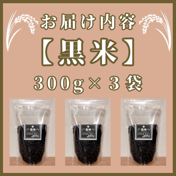 CI821_佐賀県産【黒米】300ｇ×３袋