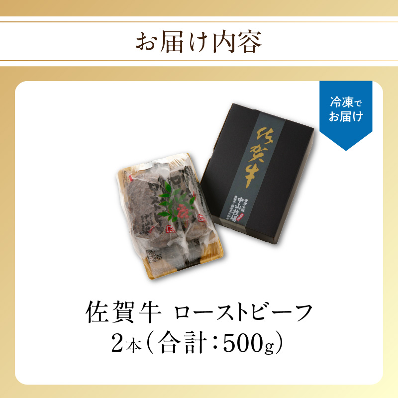 中山牧場　佐賀牛ローストビーフ 500g ／ 牛肉 肉 お肉 佐賀牛 赤身 ローストビーフ 味付き 黒毛和牛 ブランド牛 国産 佐賀県 玄海町 冷凍