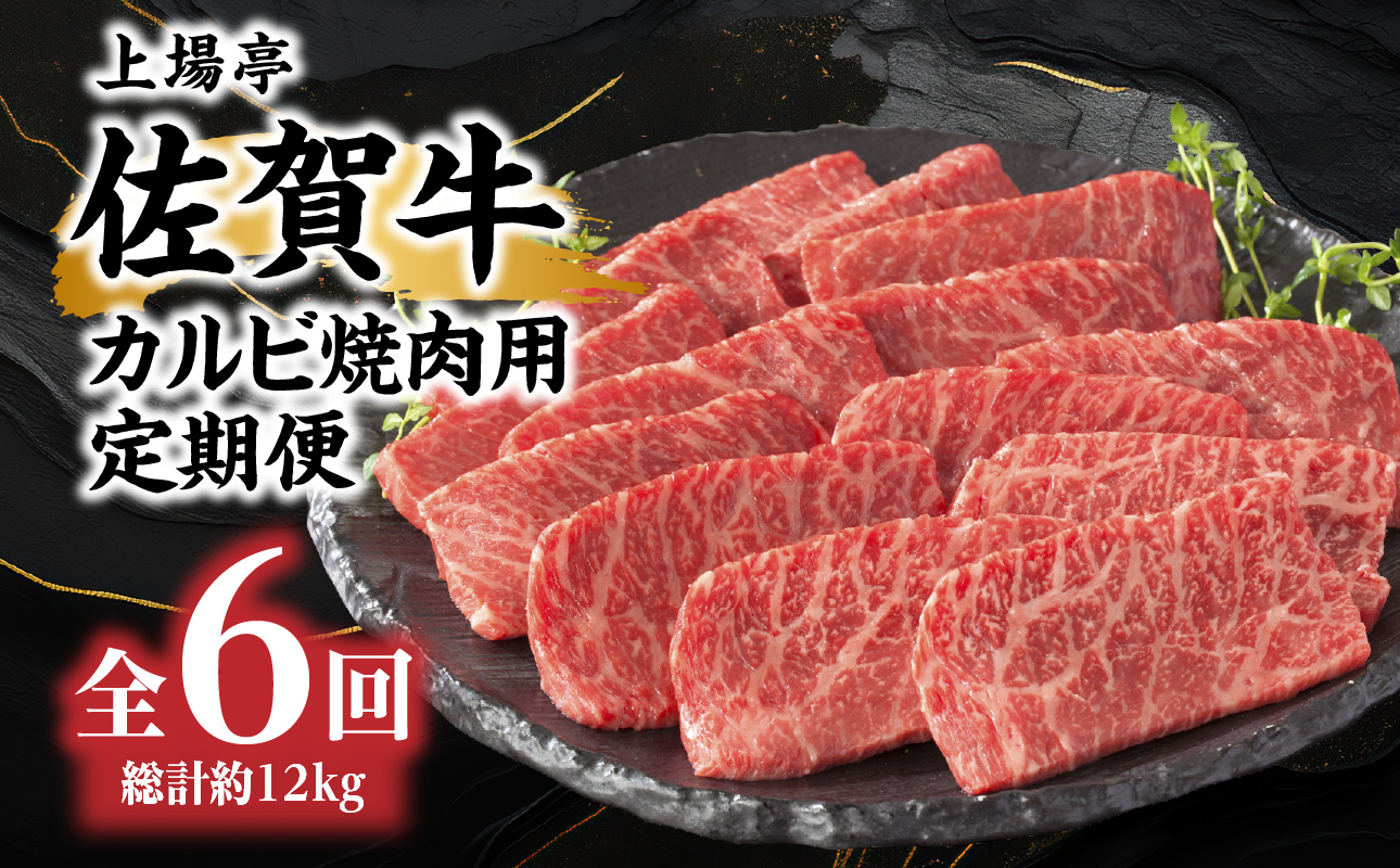 トップブランド牛「佐賀牛カルビ焼肉用」　定期便　約500g×4パック　年6回お届け