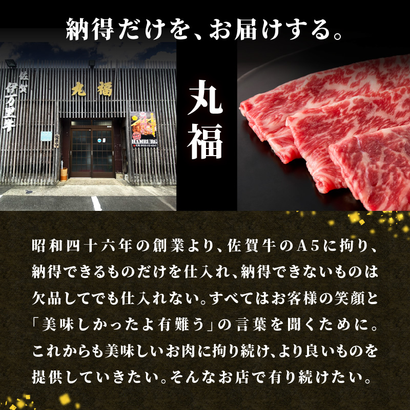 玄海町産佐賀牛（赤身肉スライス）＆丸福ハンバーグセット