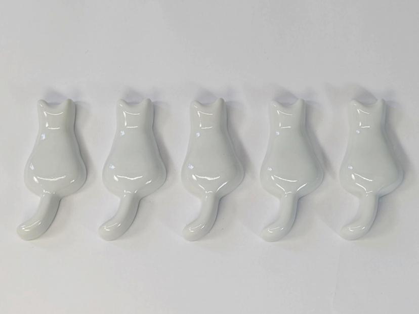 【波佐見焼】箸置き5個組 　猫　白一色 【西海陶器】 ５ １0２7６