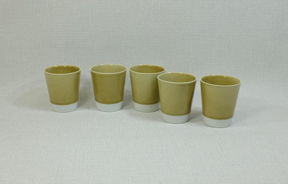 【AB590】【波佐見焼】es cup 黄磁釉 〈M〉【西海陶器】5　47105